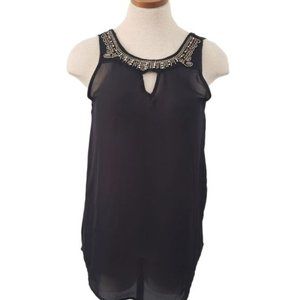 B_envied Black Keyhole Short Sleeveless